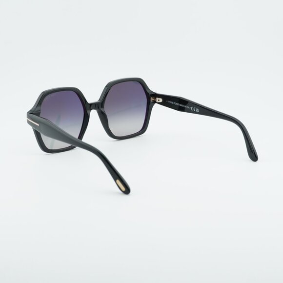 Tom Ford Romy FT1032 01D Sunglasses Black Geometric Frame,Smoke Polarized Lenses